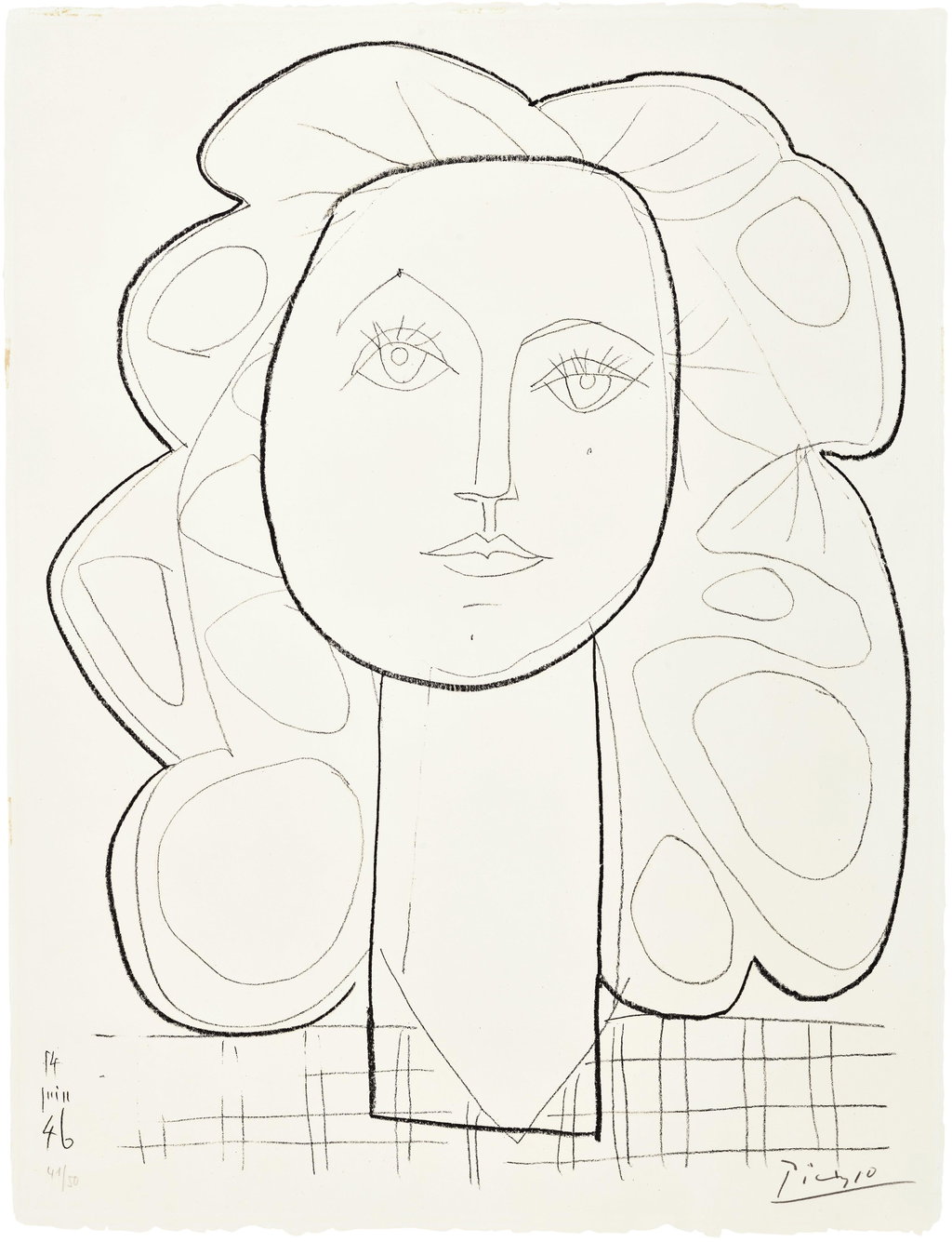 Françoise by Pablo Picasso sold for $73,000. Image courtesy of Phillips