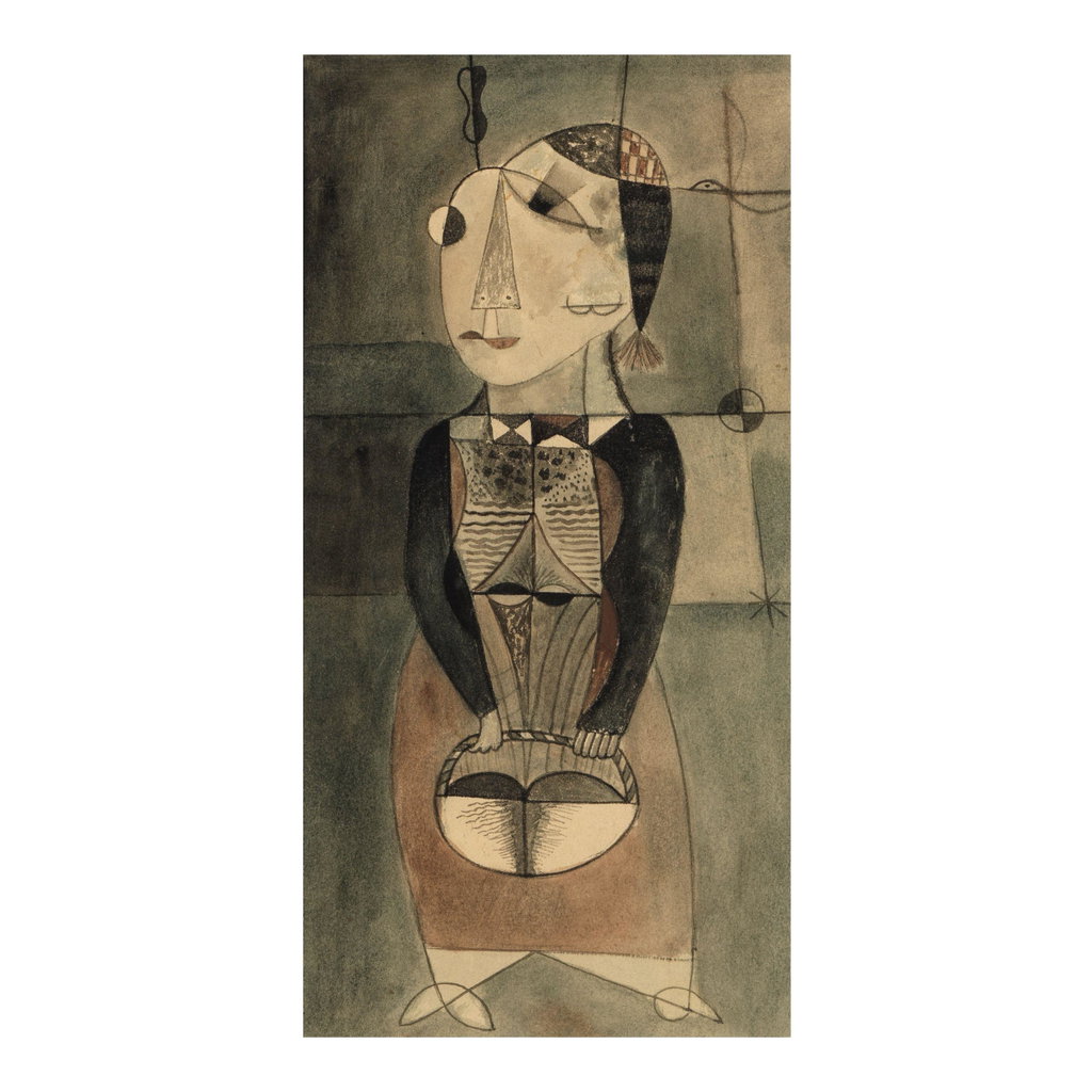Untitled (Woman with Purse) by Lucretia van Horn sold for $19,200 (2642% above estimate). Image courtesy of Bonhams