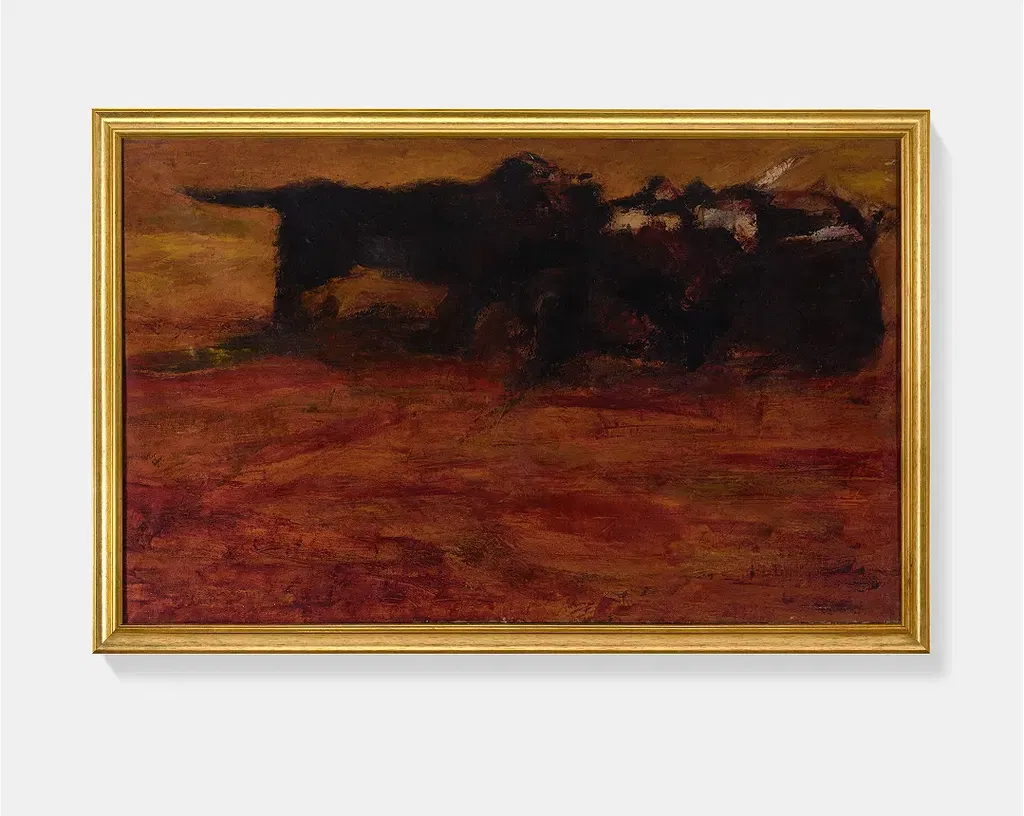 Keith Cunningham, Pack of Dogs, Spain, 1955, Oil on Canvas, 1060 x 1728 mm (unframed), signed