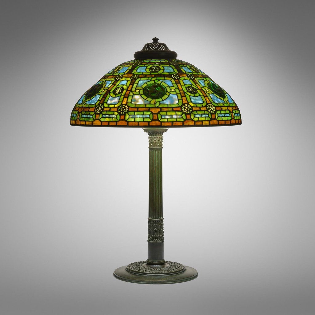 Rare Zodiac table lamp by Tiffany Studios sold for $243,200. Image courtesy of Rago Arts & Auction Center