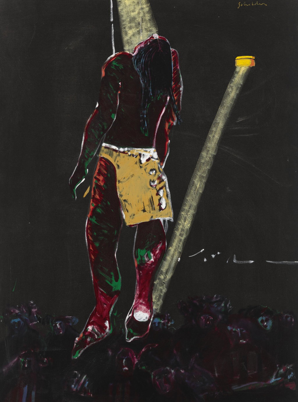 Sun Dance Ceremony by Fritz Scholder sold for $165,100. Image courtesy of Christie's