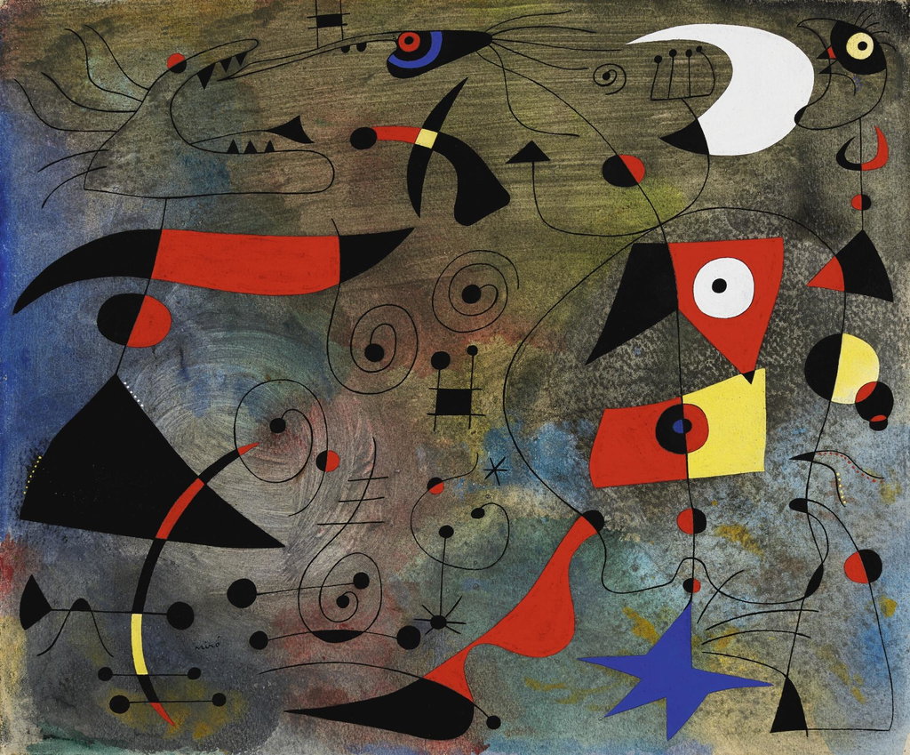 Femme Et Oiseaux (1940). Sold for $410,000 in 1980. Image courtesy of Sotheby's
