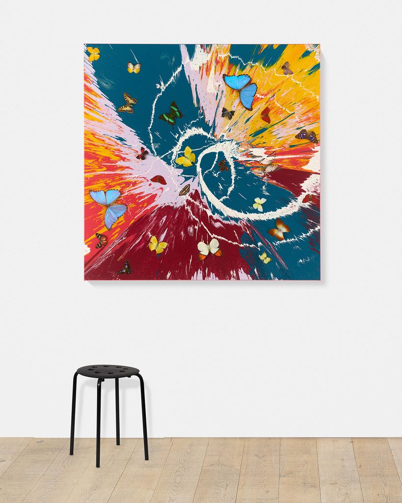 Beautiful Eye Gazing Painting (with Butterflies) scale image