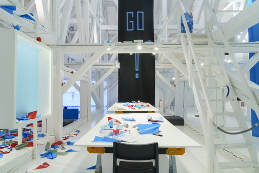 Photo reportage from the exhibition ‘AERO’ by artist duo Poetic Robotism at the Latvian National Museum of Art
