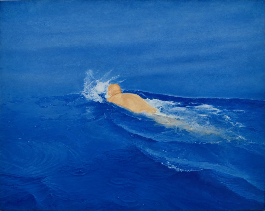 2001.2.1 by Fang Lijun sold for $106,200. Image courtesy of Sotheby's