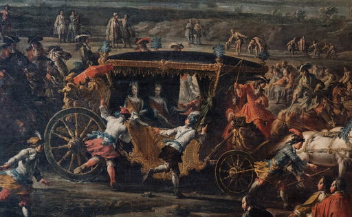 At the Royal Palace of Caserta the open-site restoration of a monumental painting from the Farnese Fasti