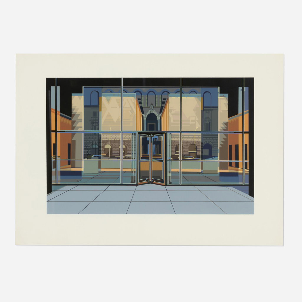 Seagram Building (from the Urban Landscapes No. I portfolio) by Richard Estes sold for $14,100 (1073% above estimate). Image courtesy of Rago