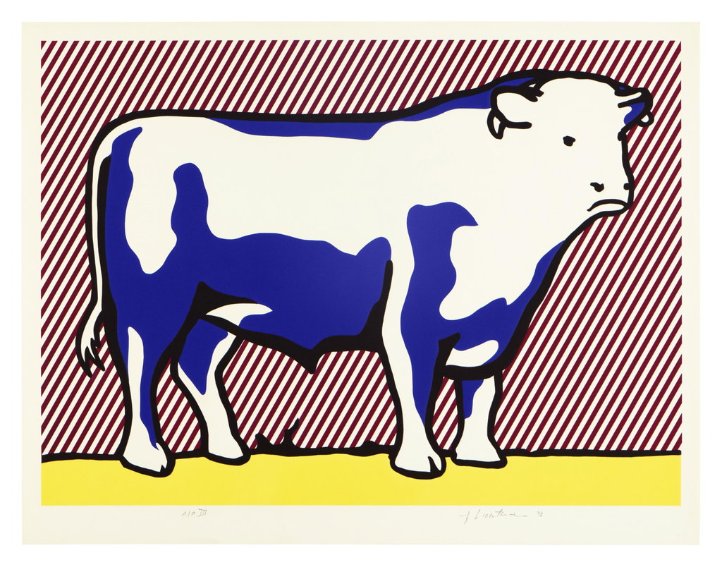 Bull VII by Roy Lichtenstein sold for $96,000. Image courtesy of Sotheby's