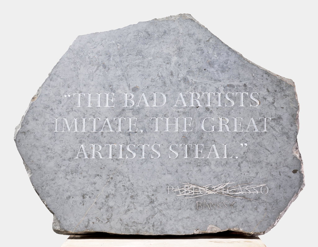 Picasso by Banksy sold for $349,800. Image courtesy of Phillips