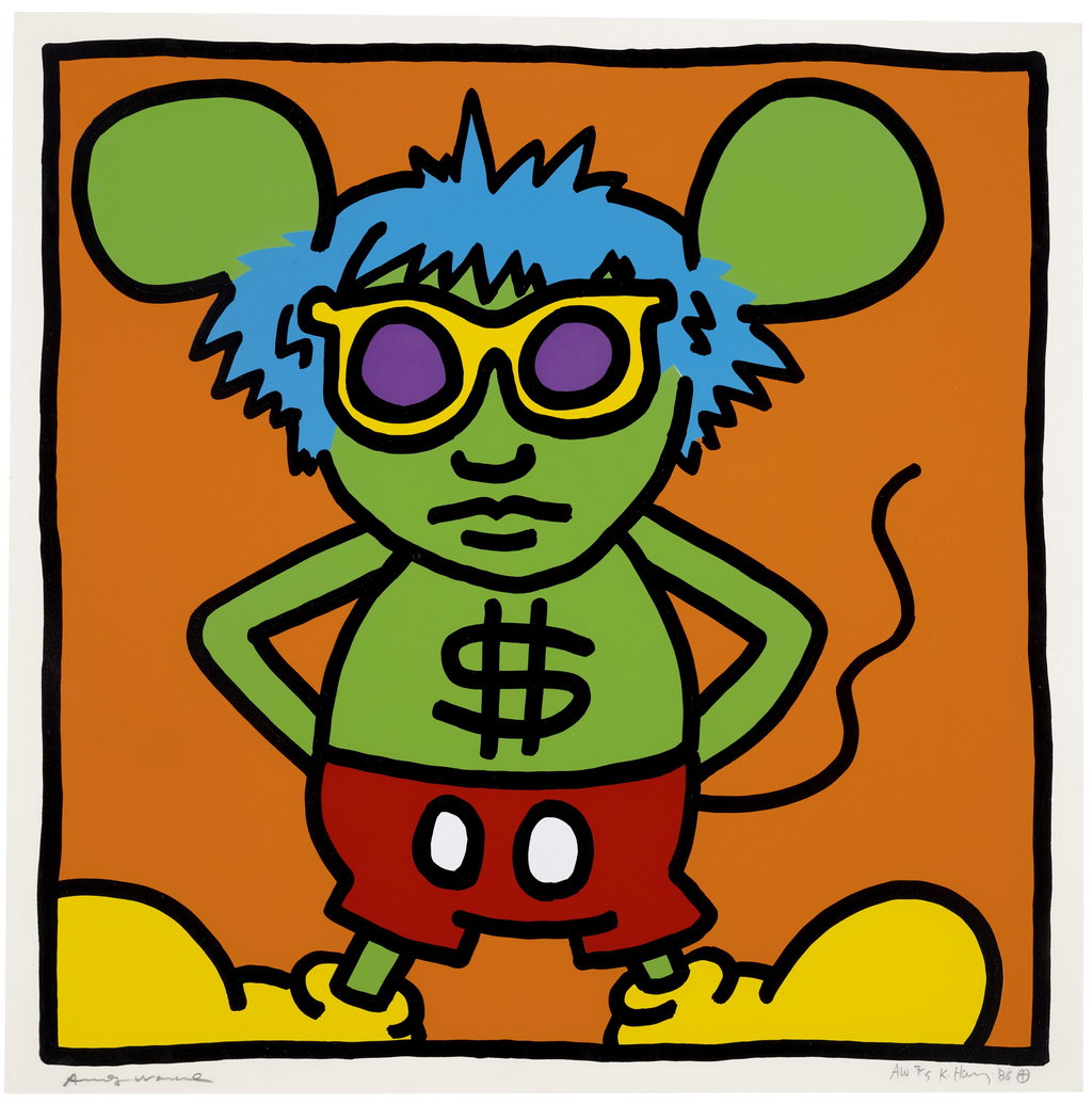 Andy Mouse: one print by Keith Haring estimated at $200,000 (low) to $300,000 (high). Image courtesy of Christie's