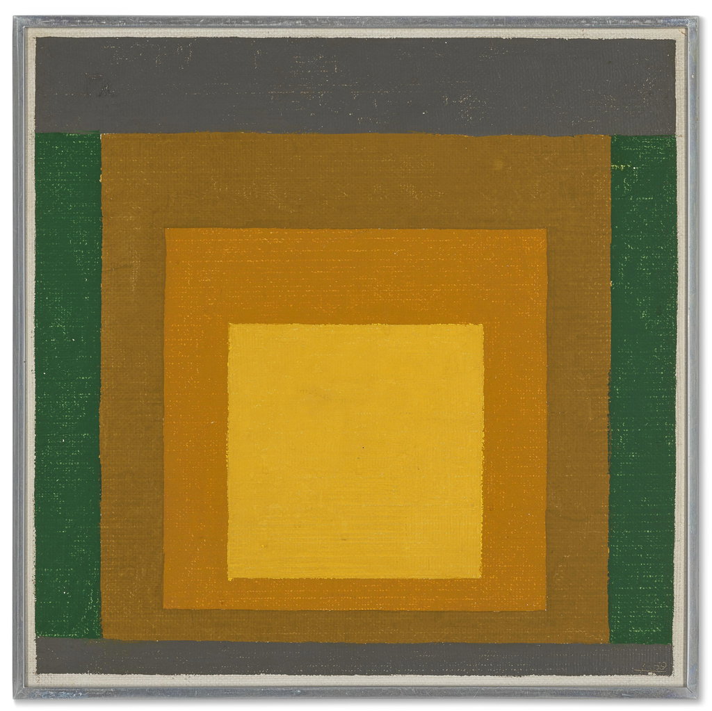 Study to Homage to the Square: 3 Yellows with green and grey. Image courtesy of Christie's