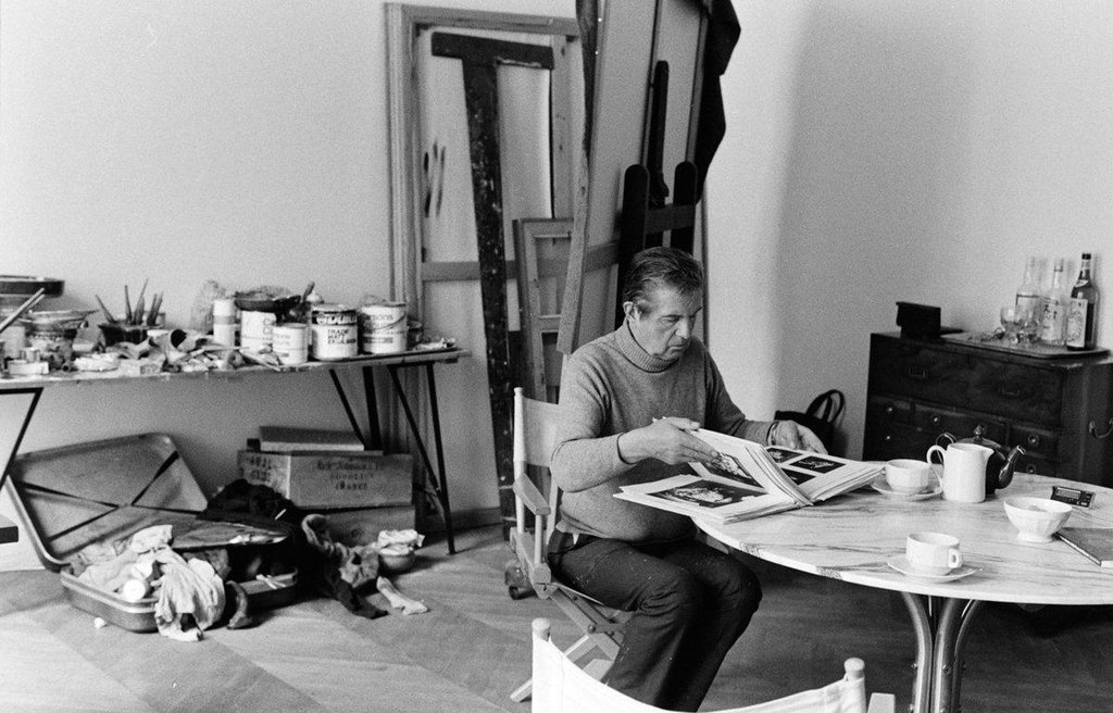 Francis Bacon in his studio on rue de Birague, Paris, 1979. Photo: Edward Quinn