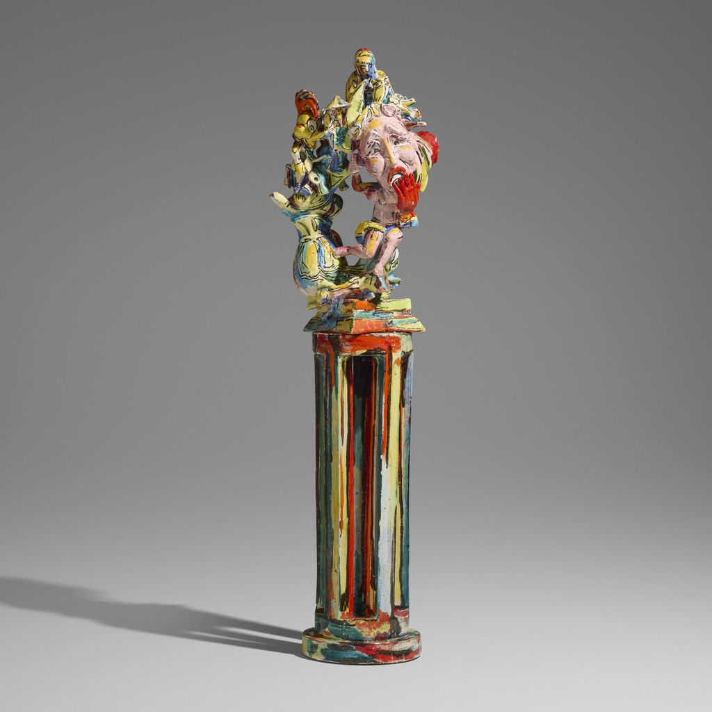 Untitled (Woody and Running Figure) by Viola Frey sold for $17,800. Image courtesy of Rago Arts & Auction Center