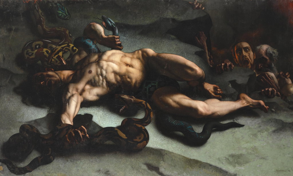 Scene from Dante's Inferno by Camille Bellanger sold for $55,700. Image courtesy of Christie's