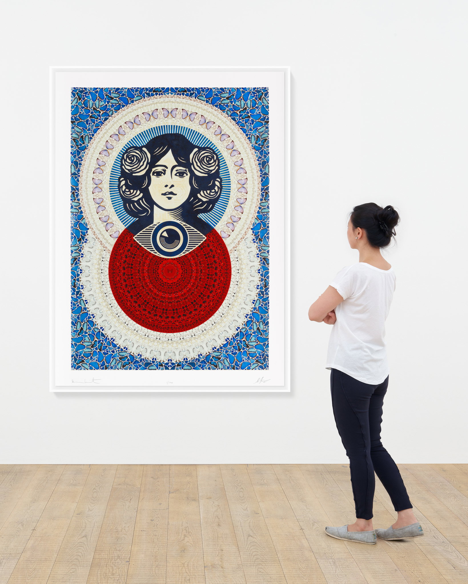 Third Eye Butterfly Mandala (Blue) (Large) scale image