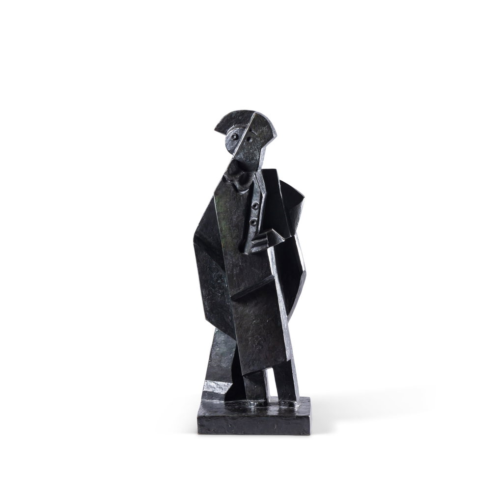 Arlequin à la clarinette by Jacques Lipchitz estimated at $289,200 (low) to $404,800 (high). Image courtesy of Sotheby's