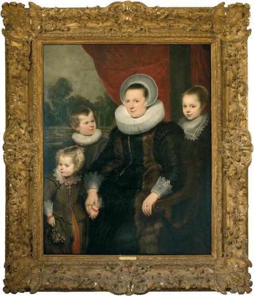 Portrait de femme entourée de ses trois enfants. Image courtesy of Gros & Delettrez