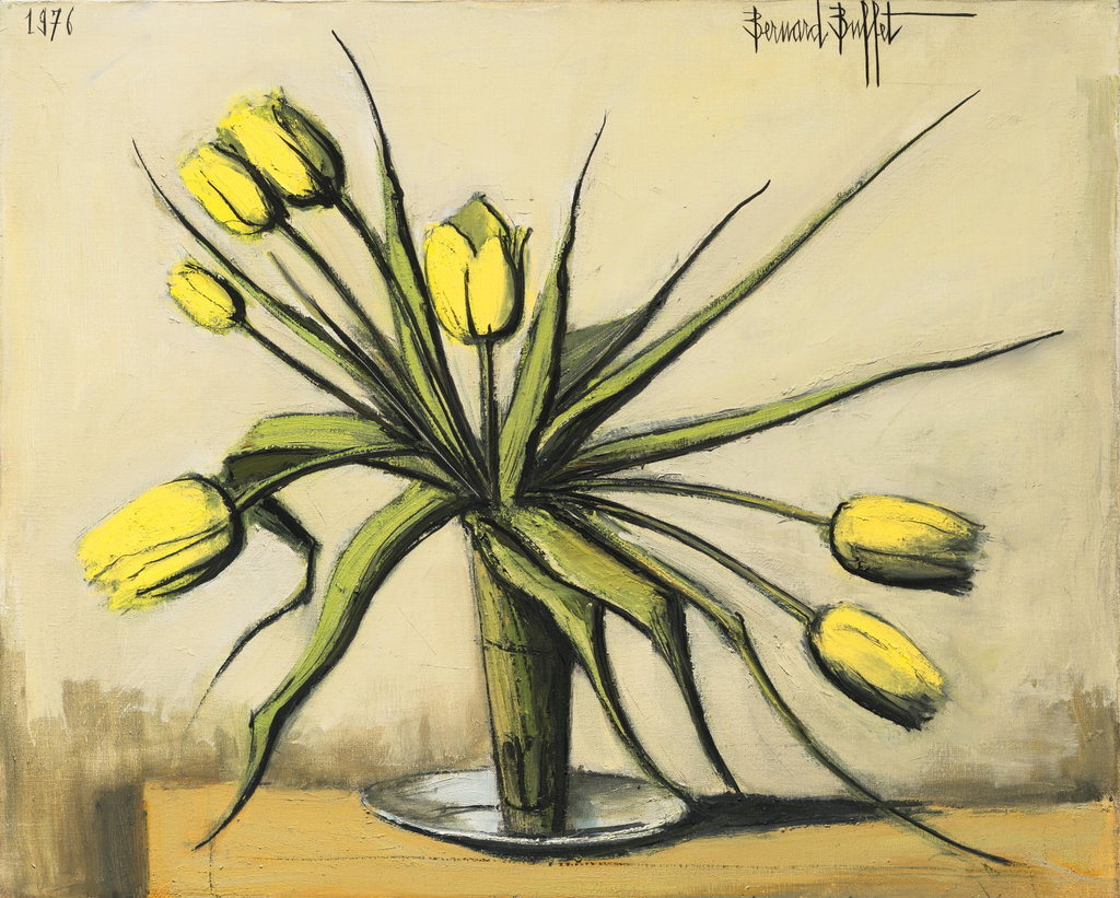 Yellow Tulips by Bernard Buffet sold for $177,300. Image courtesy of Christie's