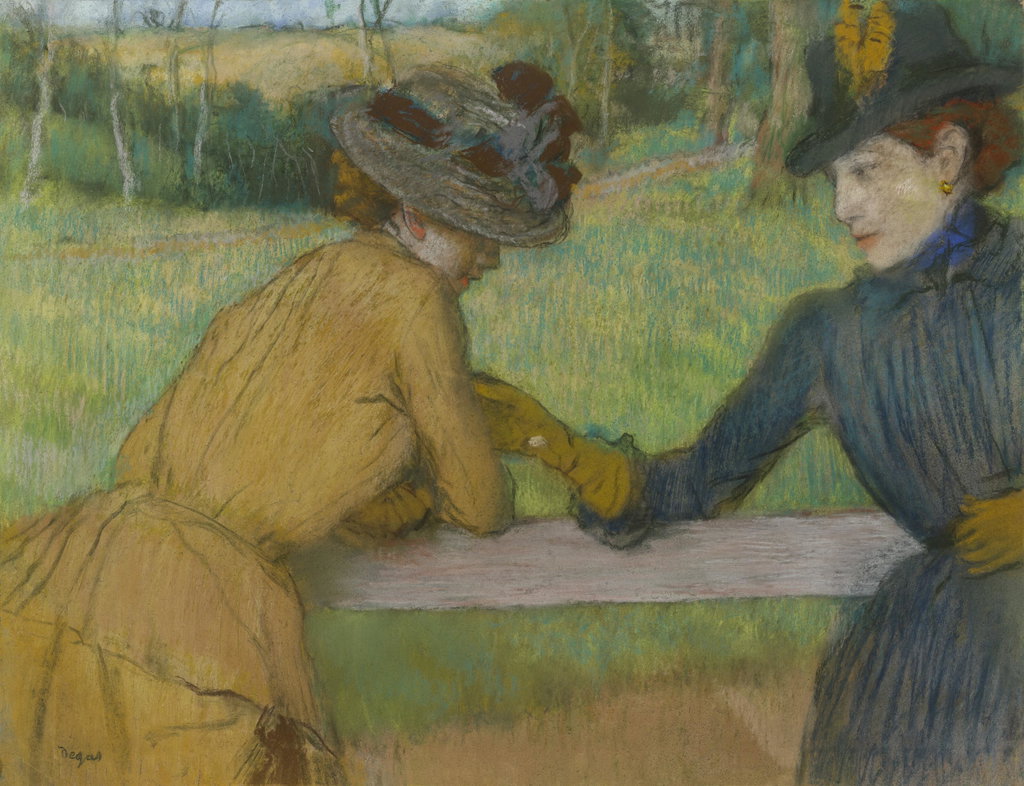 Two Women Leaning Against a Fence (Conversation). Image courtesy of Christie's