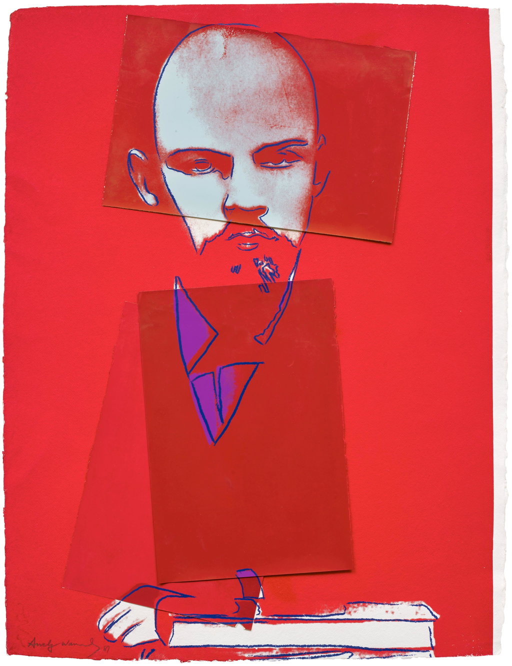 Lenin by Andy Warhol sold for $411,900. Image courtesy of Phillips