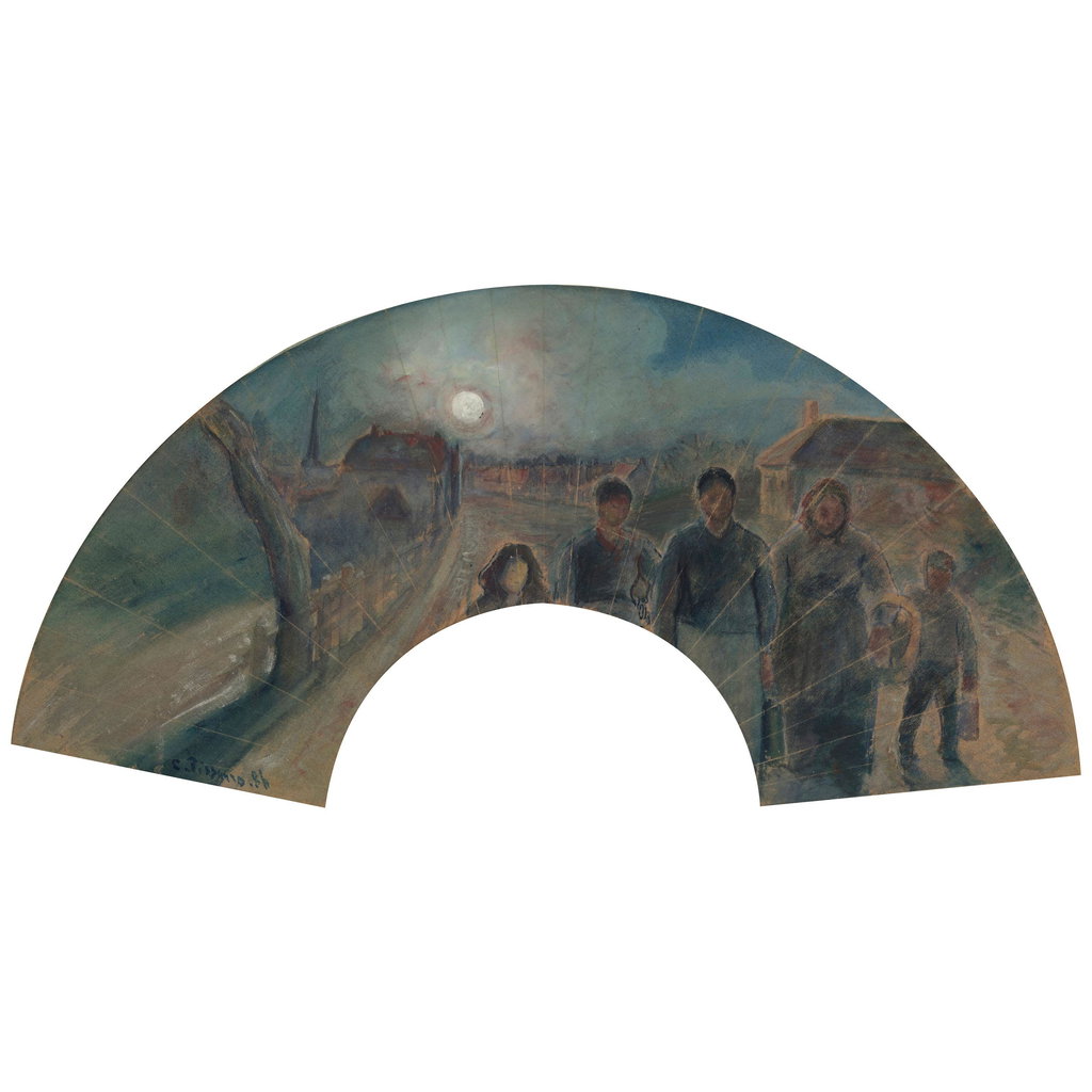 Le Retour au village au clair de lune (Eragny). Image courtesy of Bonhams