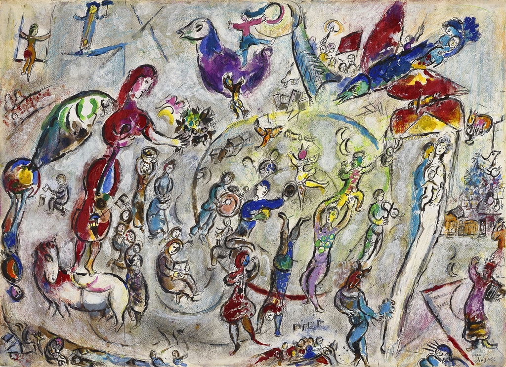 Esquisse pour “La vie” by Marc Chagall estimated at $612,700 (low) to $868,100 (high). Image courtesy of Christie's