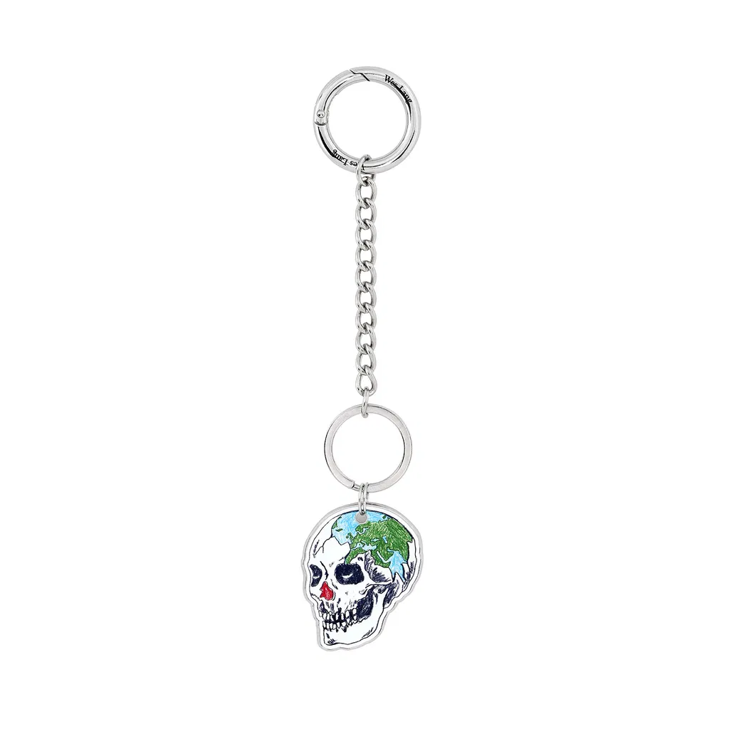 Globe Skull Keyring  image #1 main image