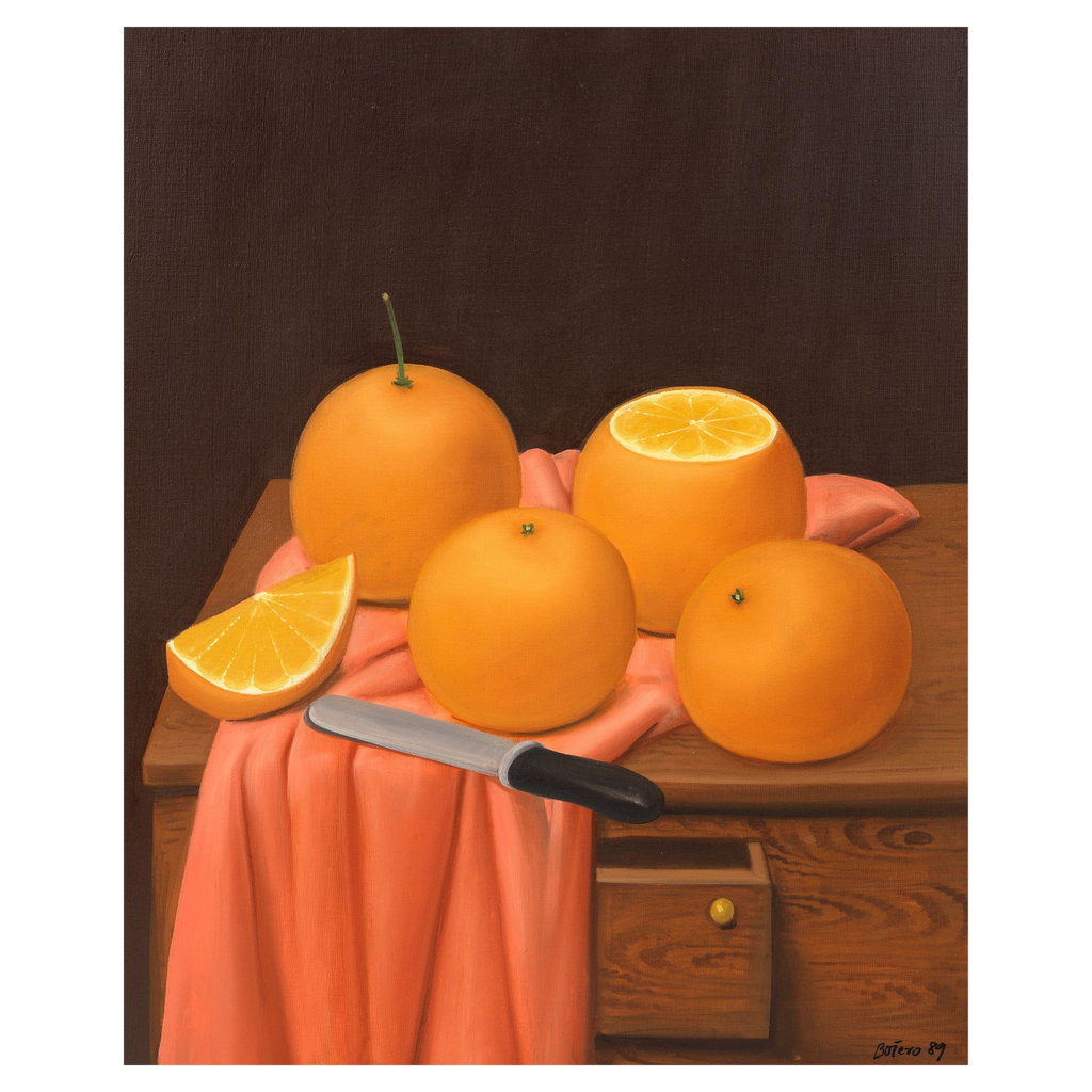 Still Life with Oranges by Fernando Botero sold for $339,800. Image courtesy of Bonhams