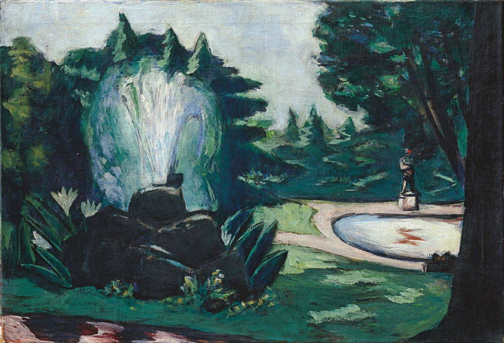 Springbrunnen in Baden-Baden by Max Beckmann estimated at $465,500 (low) to $698,200 (high). Image courtesy of Grisebach 
