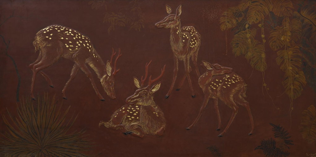 Deers In A Forest (1942). Sold for $95,800 in 2018. Image courtesy of Sotheby's