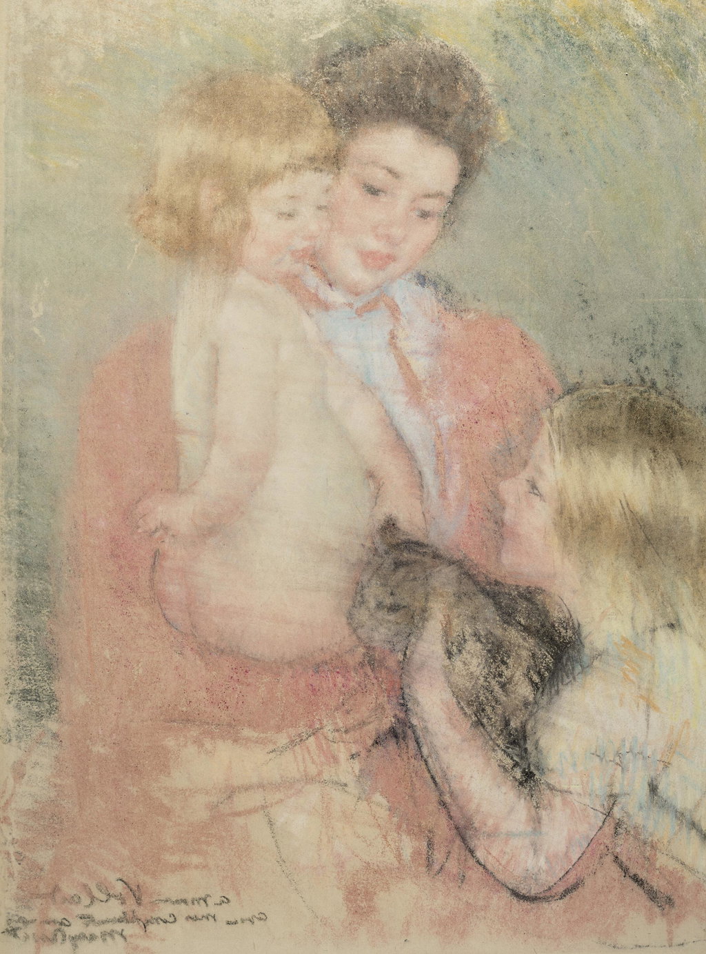 Reine Lefebvre with Blond Baby and Sara Holding a Cat by Mary Cassatt sold for $177,800.
Image courtesy of Christie's
