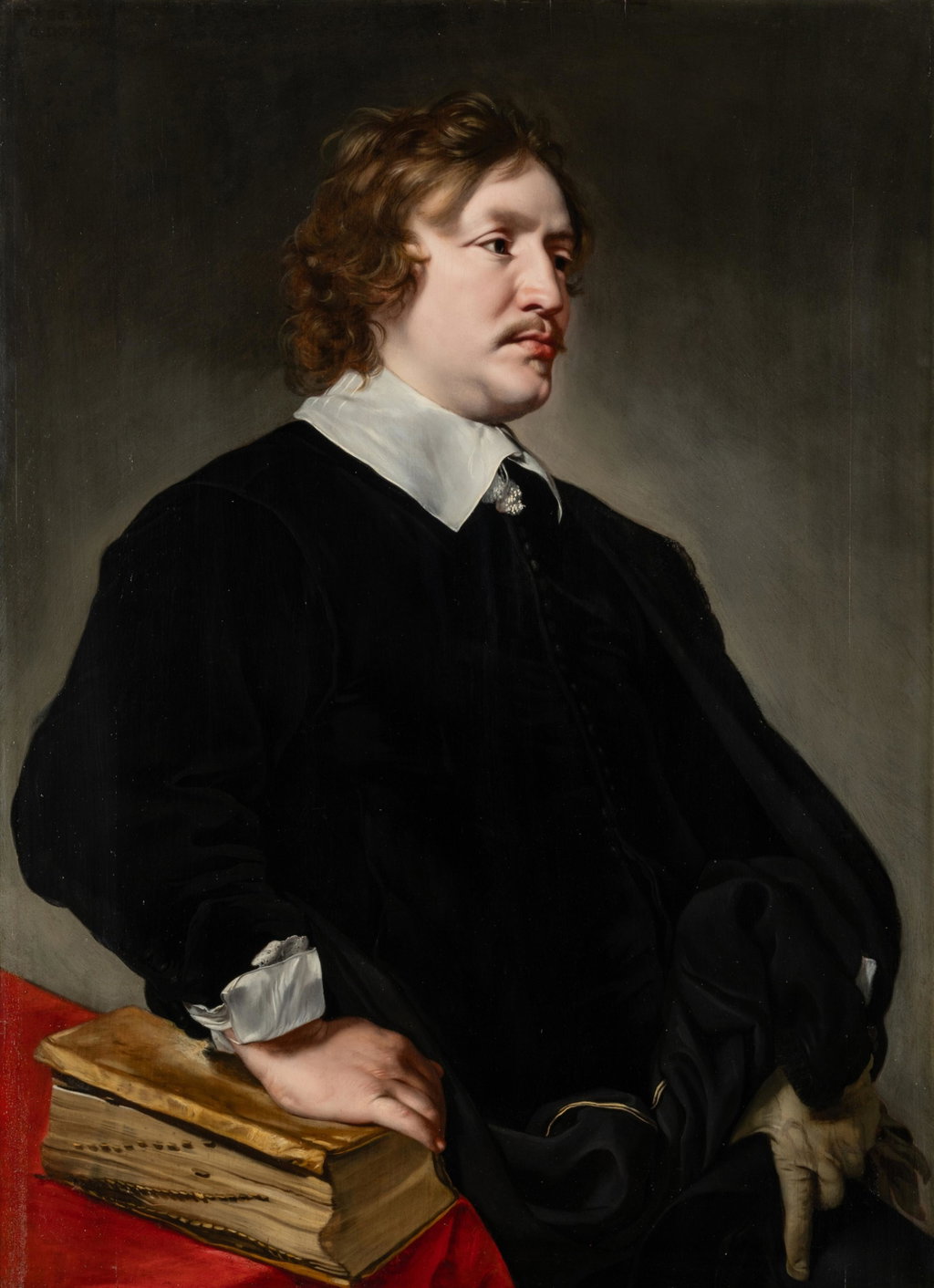Portrait of Cyprien Regnier of Oostergooer (1614–1687), Professor of Law, half-length, with his right hand resting on a book. Image courtesy of Sotheby's
