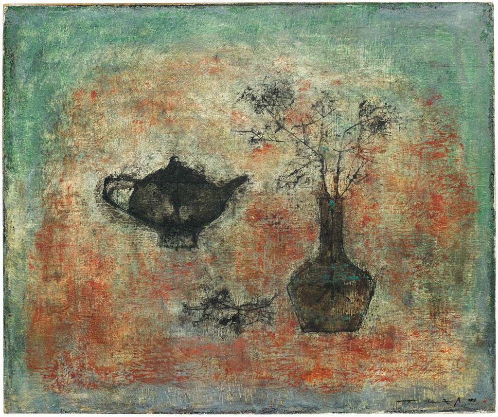 Sans titre (La Théière) by Zao Wou-ki estimated at $1.28m (low) to $1.91m (high). Image courtesy of Phillips